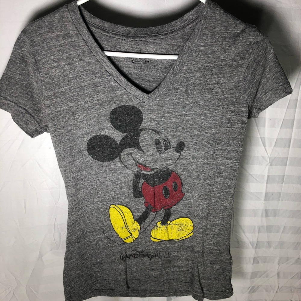 Grey Mickey V neck Tshirt